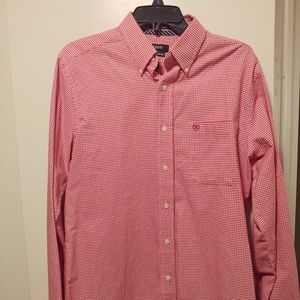Classic Izod Red and White Button Down Shirt